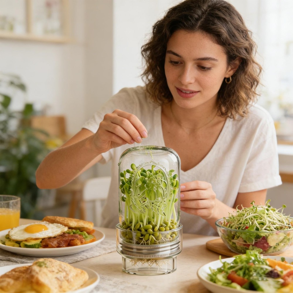 Sprouting Jar Kit Mung Bean Sprouts Growing Broccoli Sprouts Growing
