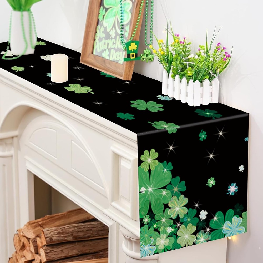 St. Patrick's Day Table Runner 13'' x 90'', Black