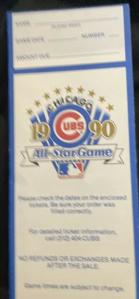 1990 Chicago Cubs All-Star Game ticket envelope