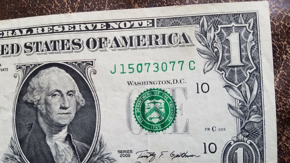 $1 2009 Note With Inking Error 3rd Digit "0" LOOK!