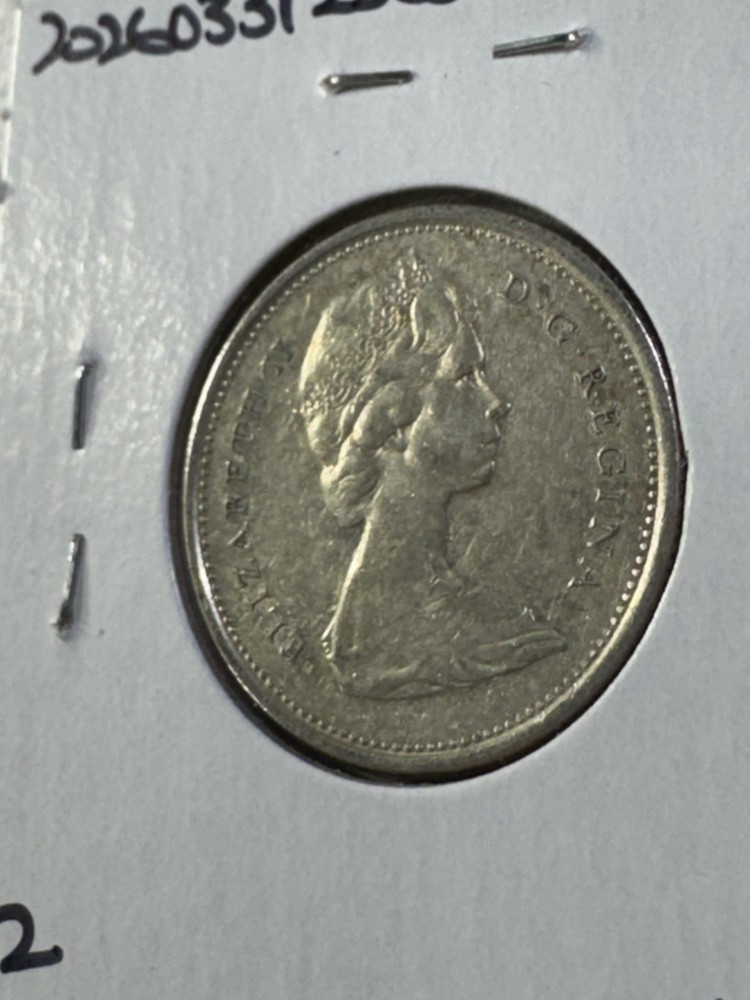1965 Canada 25 Cents Silver Coin Cleaned