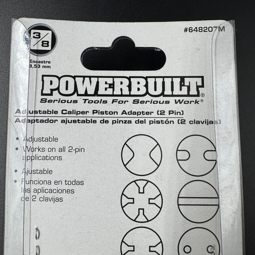 Powerbuilt Universal 2 Pin Adjustable Disc Brake Pad Caliper Piston Tool