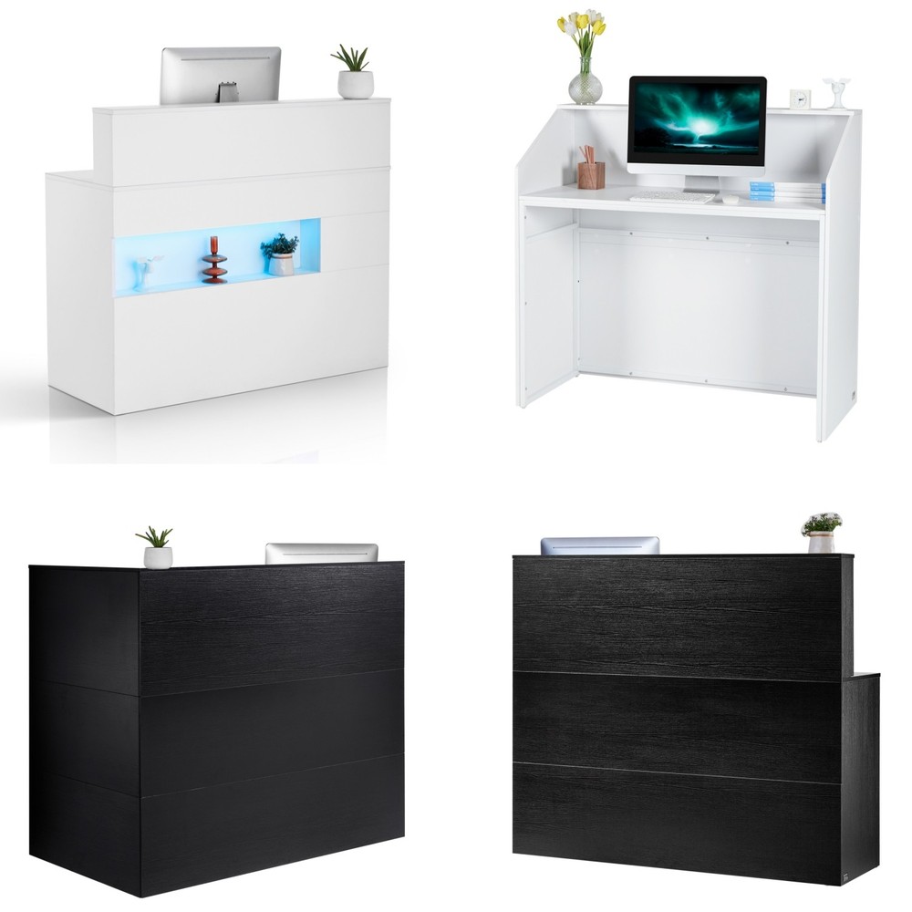 Uimoso Reception Desk Rectangular Front Counter Table