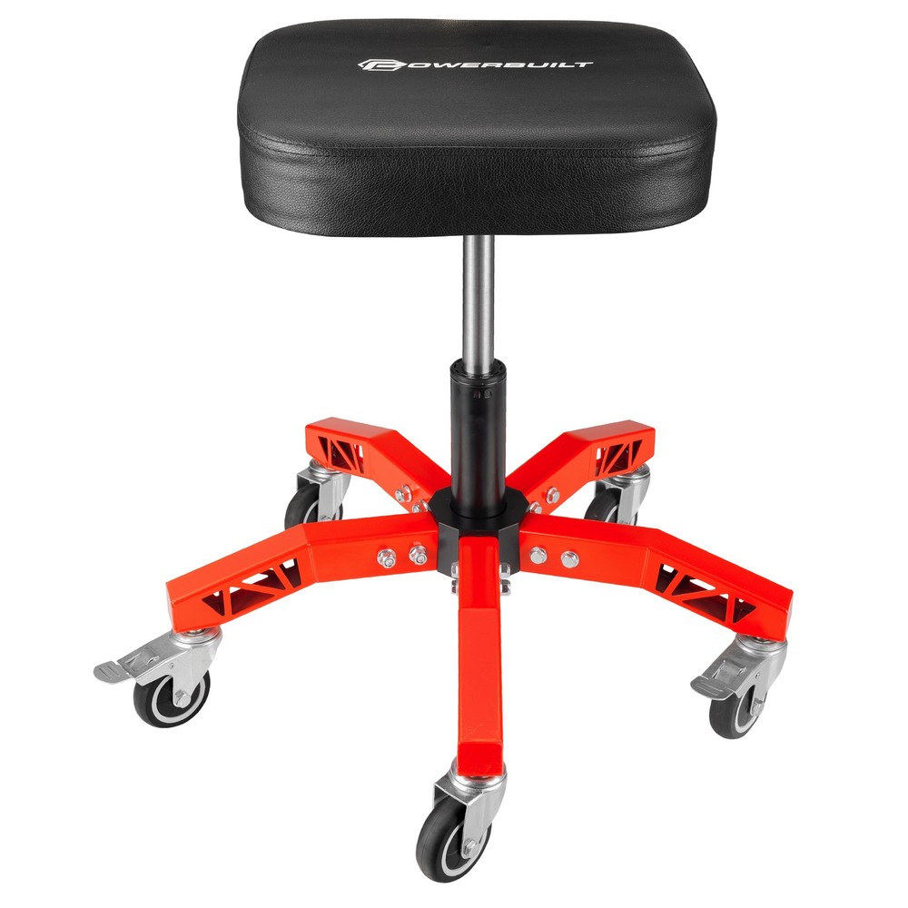 Powerbuilt Professional Adjustable 5 Leg Rolling Work Seat - 620684ECE