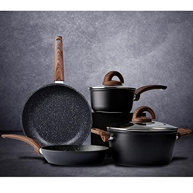 Non-Stick Ceramic Cookware Set Induction Pots & Pans Kitchen Cooking Utensils US
