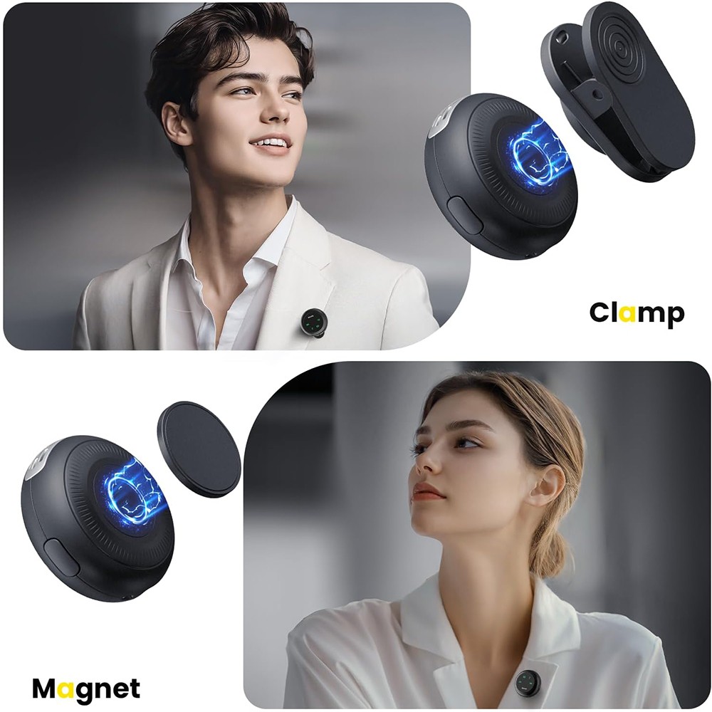 K31 2-in-1 Wireless Lavalier Mic Magnetic & Clip-on for iPhone Android