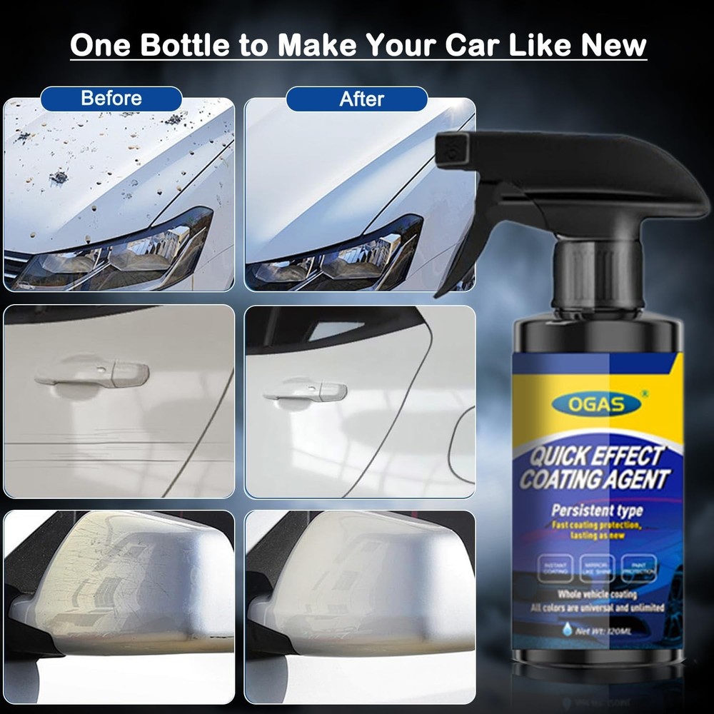 Quick Effect Coating Agent, Ceramic Coating Spray for Car Wax Polish Paint Sc...