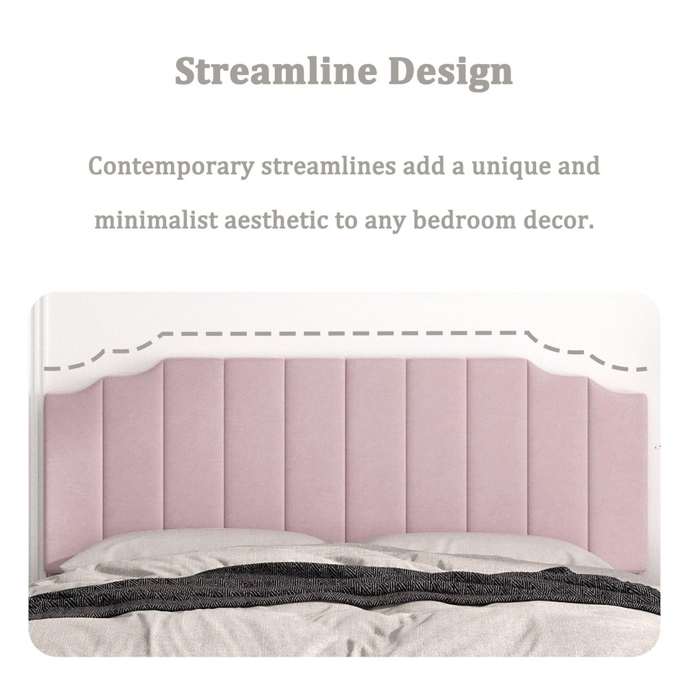 King Size Headboard Only, Velvet Wall Mounted Headboard King for Adjustable B...