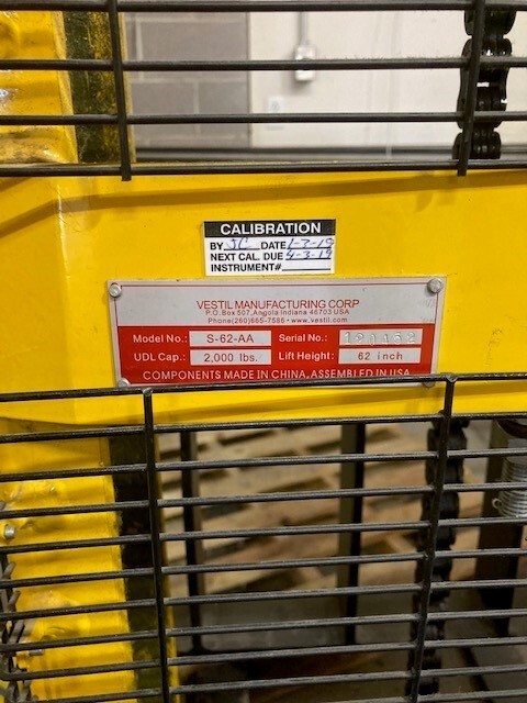 VESTIL - ADJUST POWERED LIFT STACKER 62" RAISED