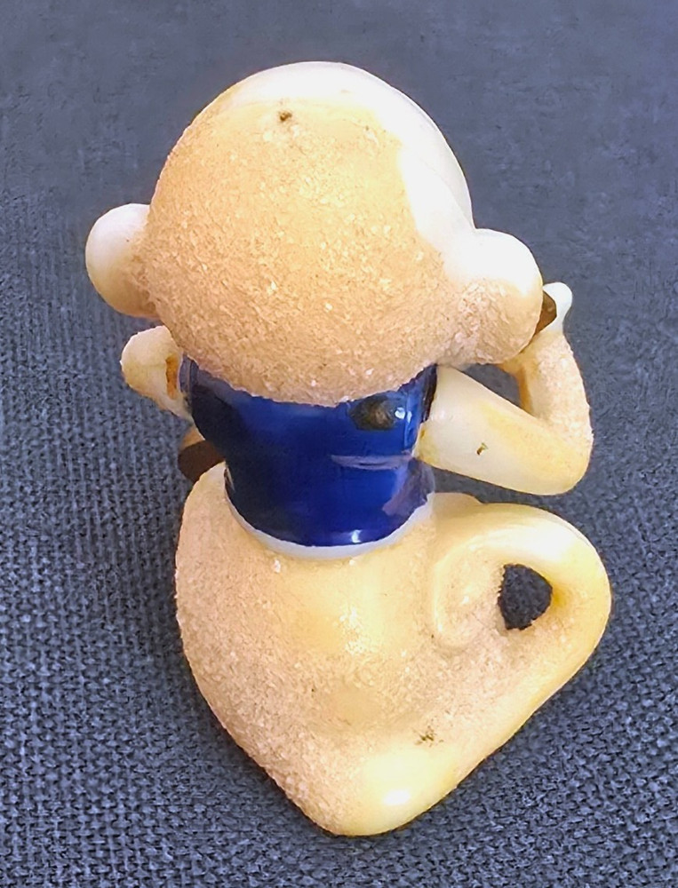 Strange & Unusual Small Plastic Monkey with Guitar Figure