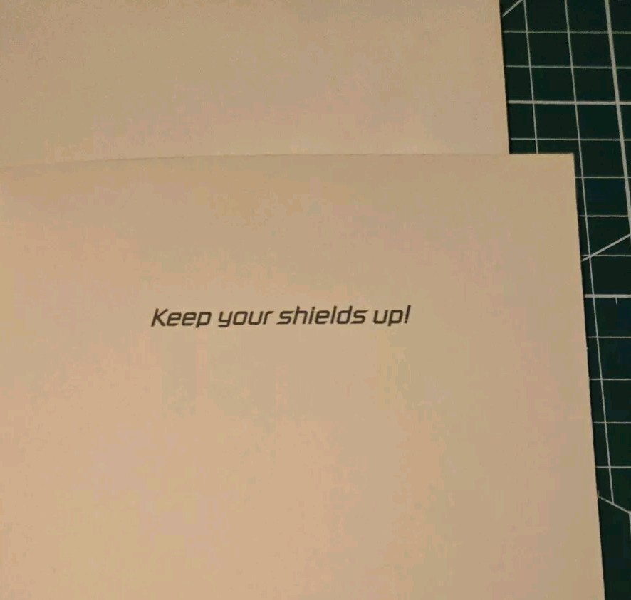 1x Star Trek Keep Shields Up Greeting Card and Envelope Kirk