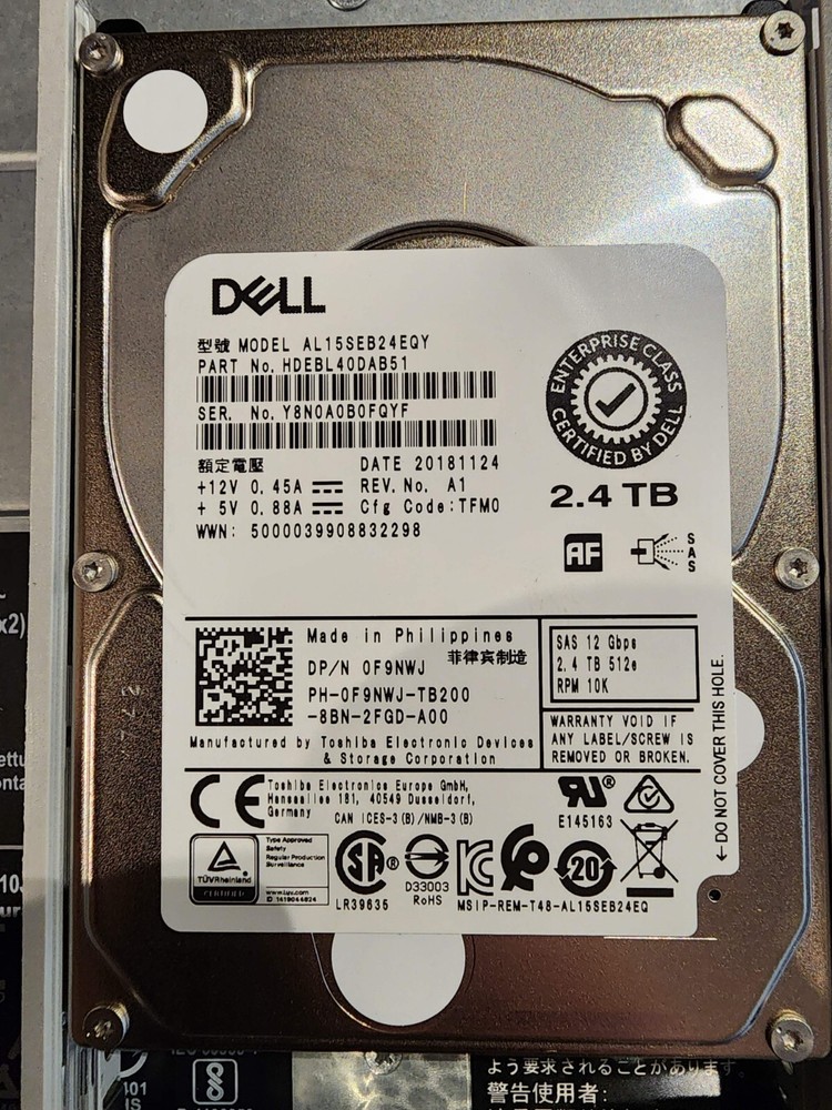 Dell PowerVault ME4024 12G 2U SAN/DAS Storage Array w/ 31.2TB