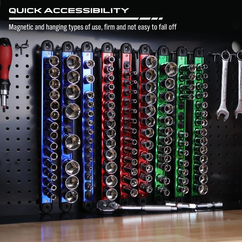9Pc Detachable Magnetic Socket Trays for Tool Box Drawer 120Pc