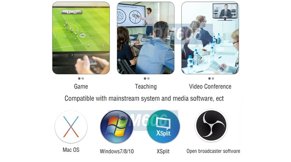 Premium 1080P USB 2.0 Video Frame Grabber Capture Dongle For Windows Mac Linux