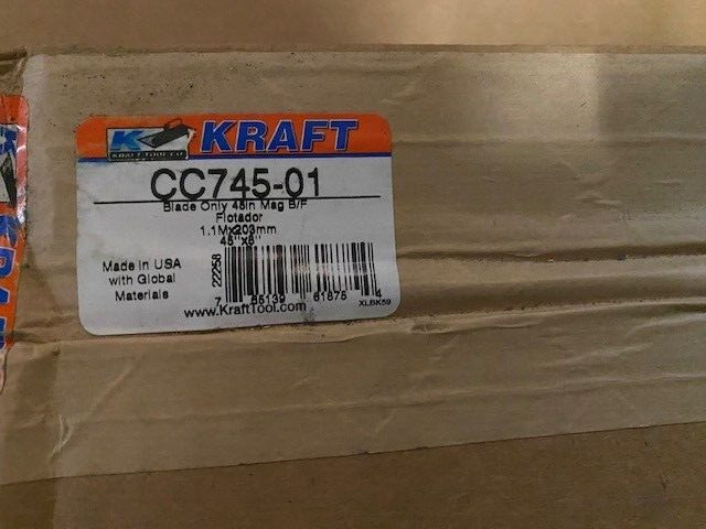 KRAFT 45" Square End Magnesium Bull Float Blade, CC745-01 (NEW)