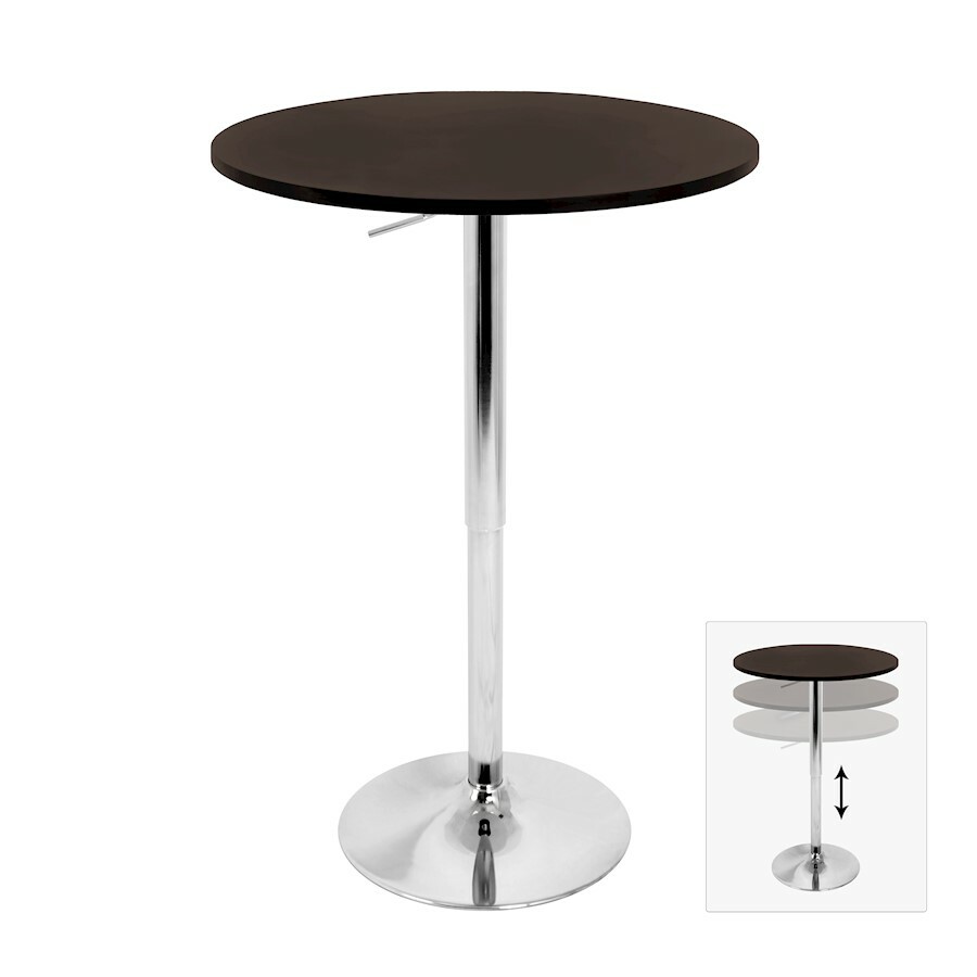 LumiSource Adjustable Bar Table, Brown - BT-ADJ23TWBN