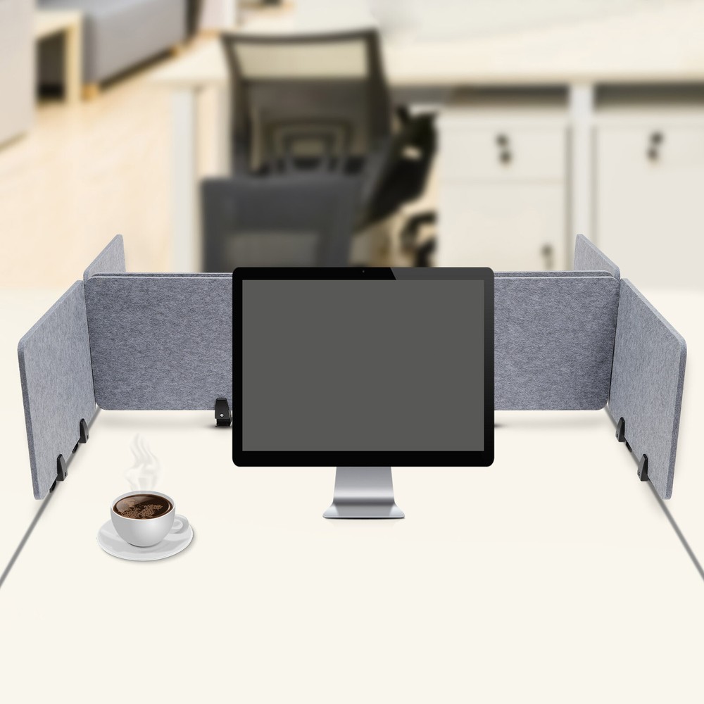 Clamp-On Acoustic Desk Divider Privacy Panel for Productive Workspaces