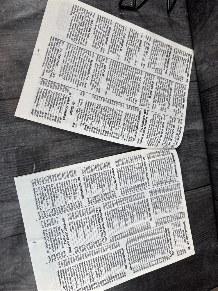 Vintage 1998 LGB Train Pricing Sheet