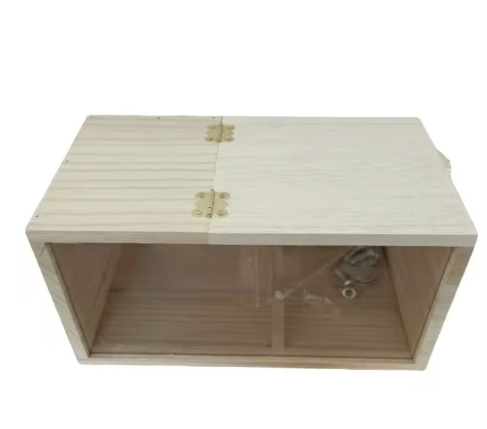 Parakeet Breeding Box With Clear Back Window, Nesting Material Included