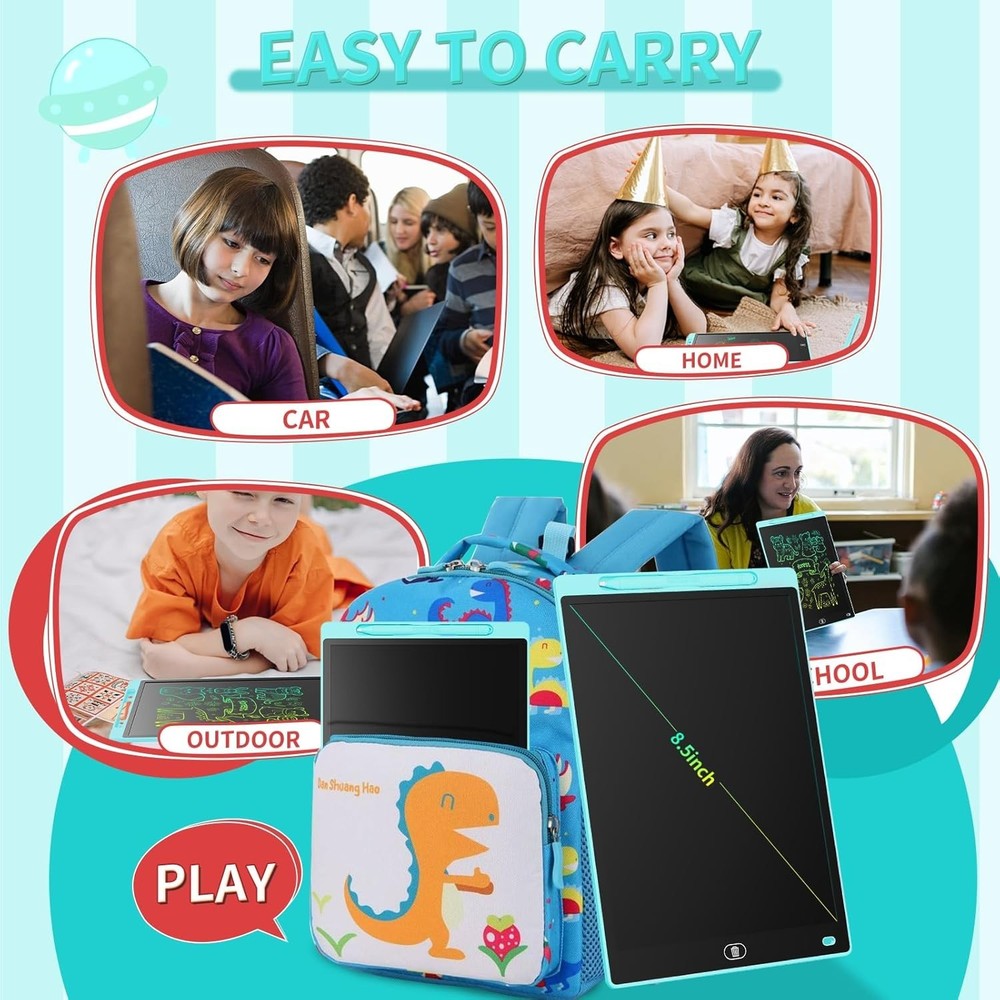 2 Pack] LCD Writing Tablet 8.5-Inch Colorful Doodle Board, Toddler Learning E...