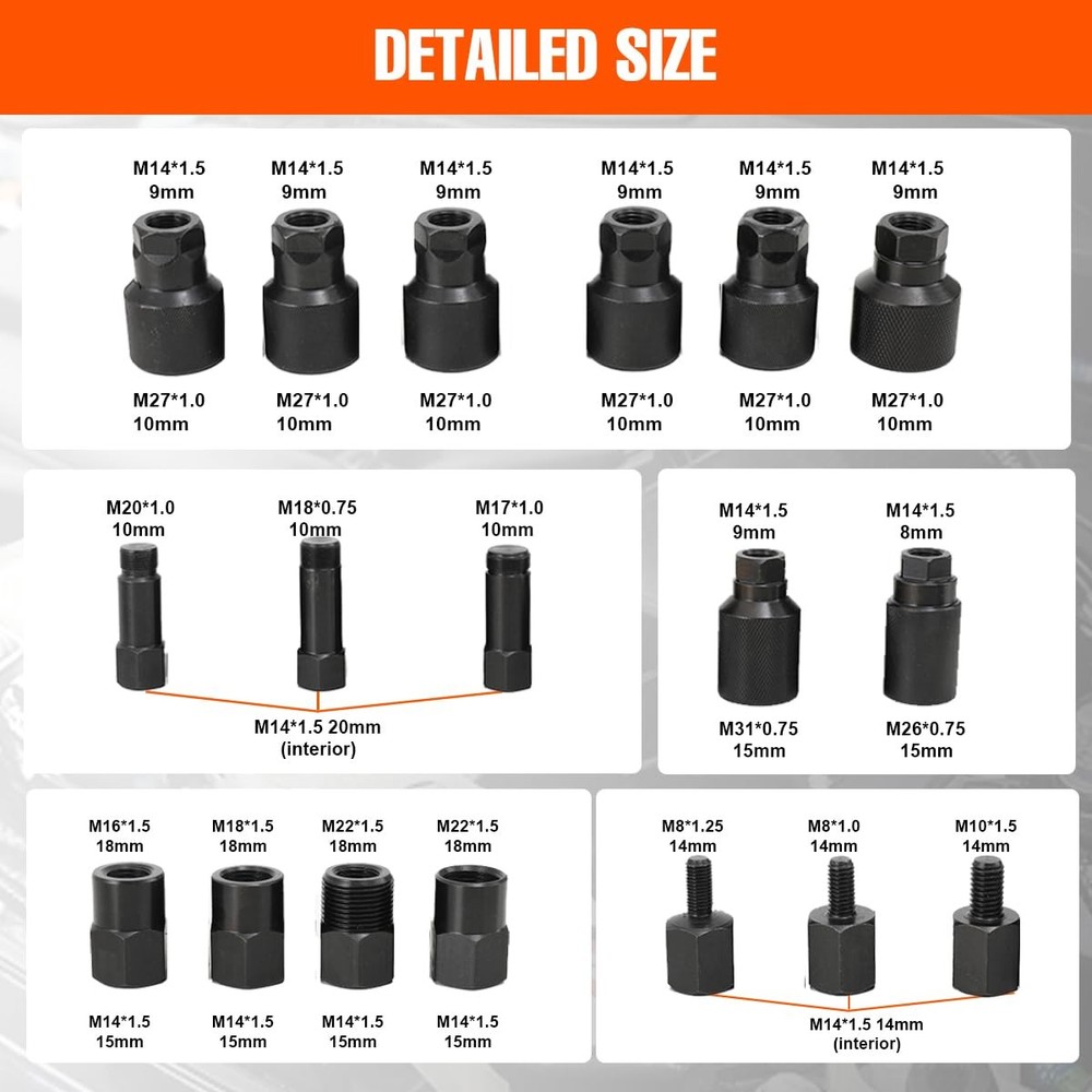 Pneumatic Diesel Injector Puller with 19 Adapters 72-116PSI