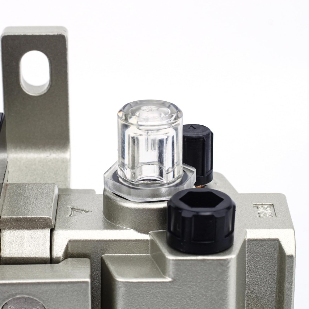 1/4" NPT Compressed Air Filter Regulator Lubricator Two Units Combo FRL Water...