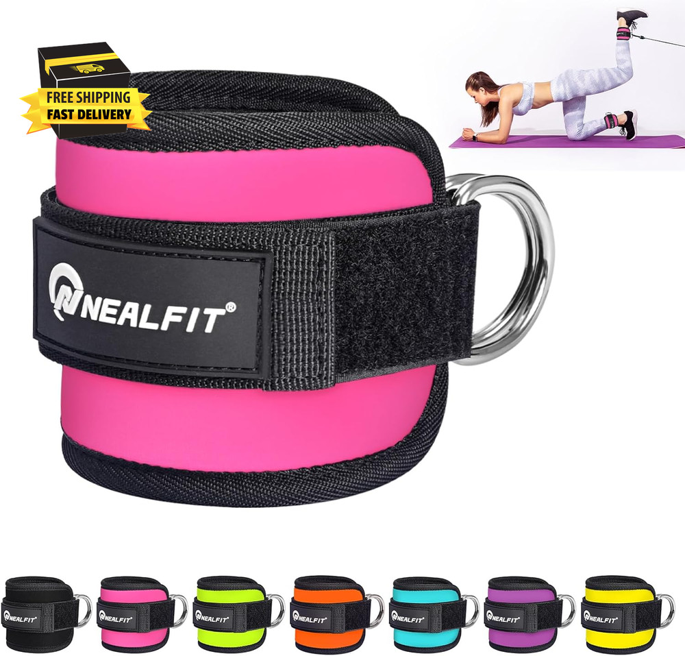 Ankle Strap for Cable Machine, Gym Ankle Cuff for Kickbacks, Leg Extensions, Glu