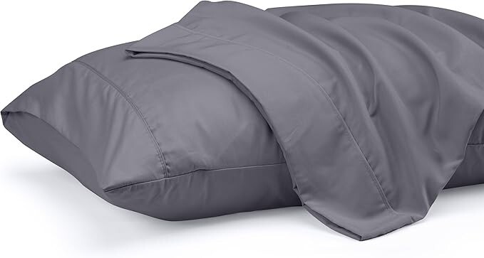 Queen Pillow Cases Set of 2 - Dark Grey Polyester Microfiber Pillowcase 2 Pack,