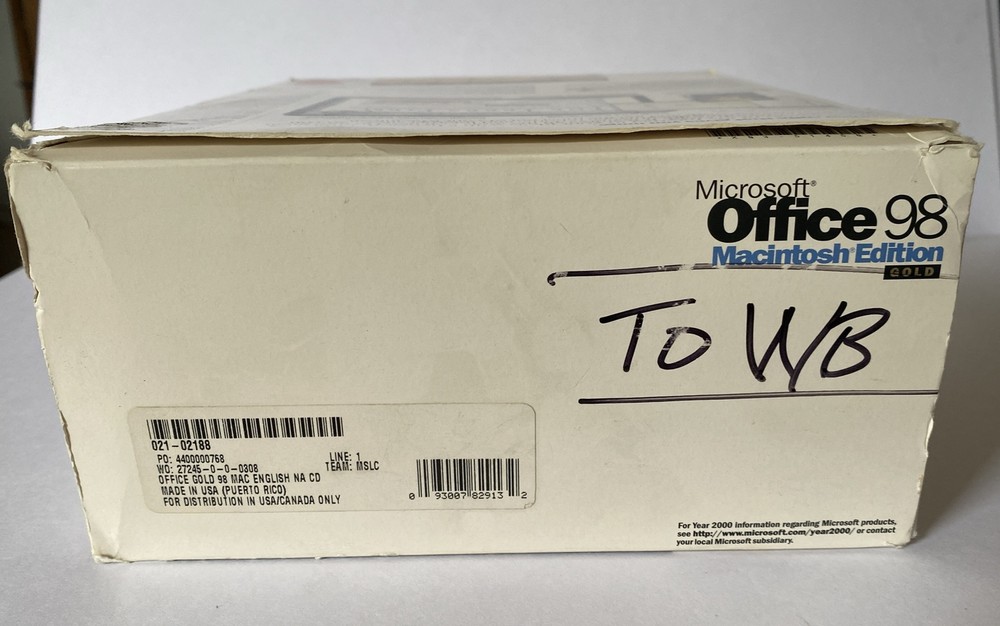 Microsoft Office 98 Gold Macintosh Edition Complete retail box