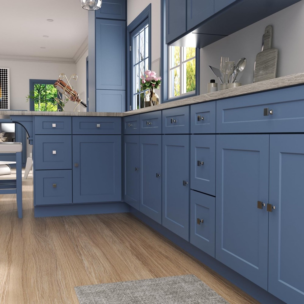 5 Pack Cabinet Knobs Brushed Nickel Drawer Knobs - Square Cabinet Knobs for D...