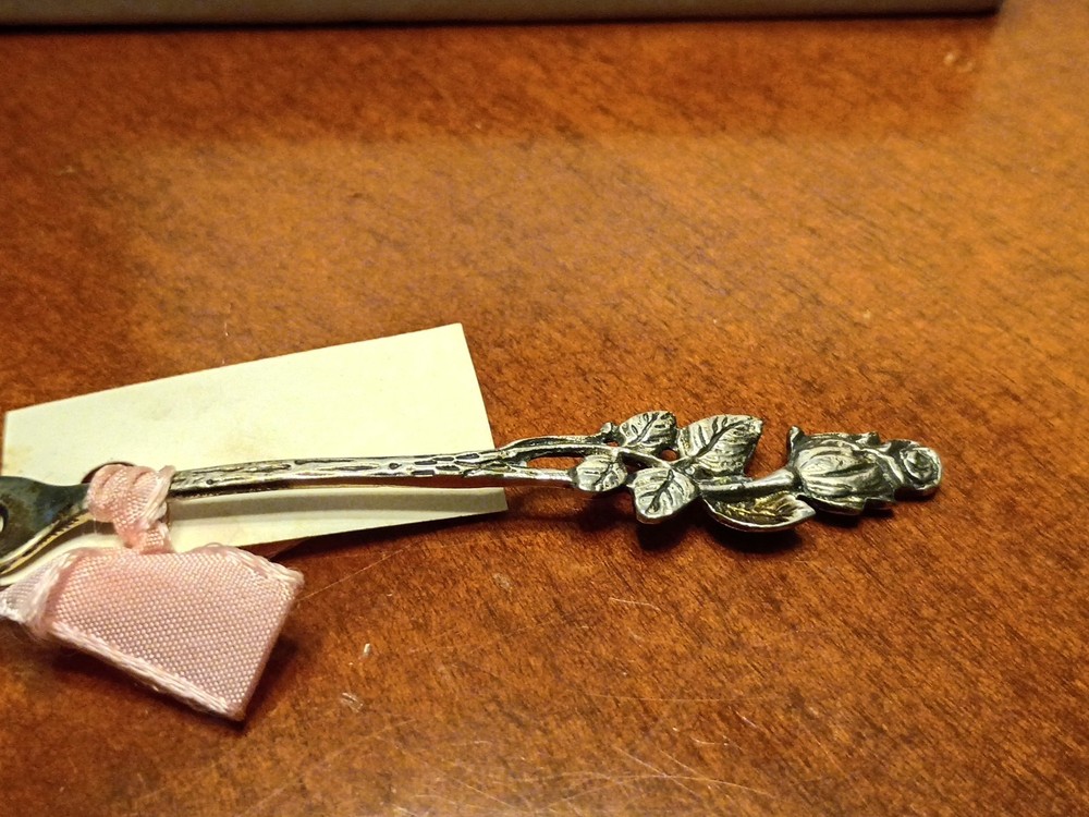 Serving Fork, Rose, 800 Silver With Box