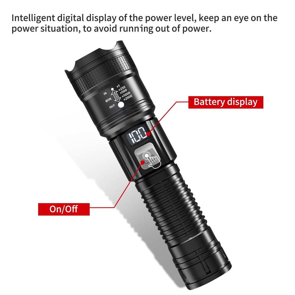 LED Rechargeable Tactical Flashlight Light Super Bright Torch Lanterns USA