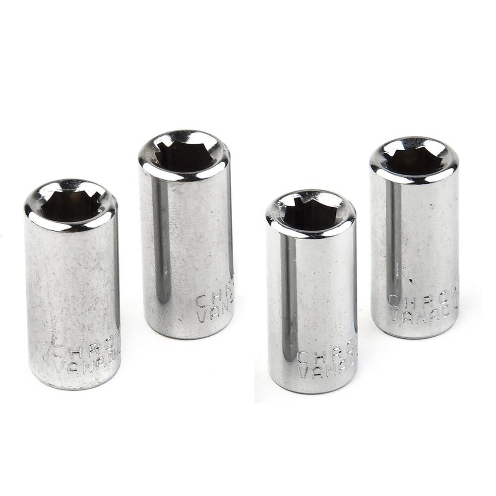 4PCS 1/4" Square Drive To 1/4" Hex Socket Bits Converter Screwdriver Bit Adapter