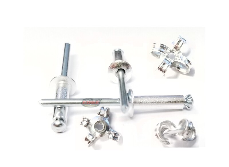 Mill 3/16" Rivet Small Head Exploding Banana Peel Aluminum Pop Rivets 25 pack