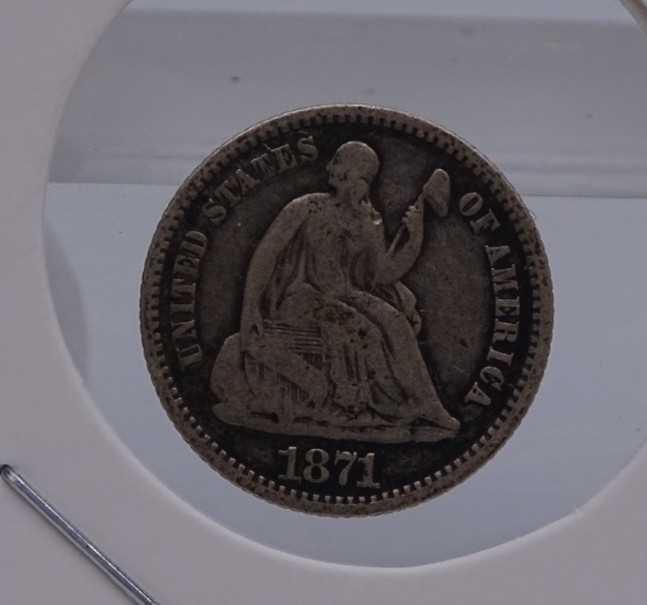 1871 Half Dime Very Good COndition (17207-Dime-MS)