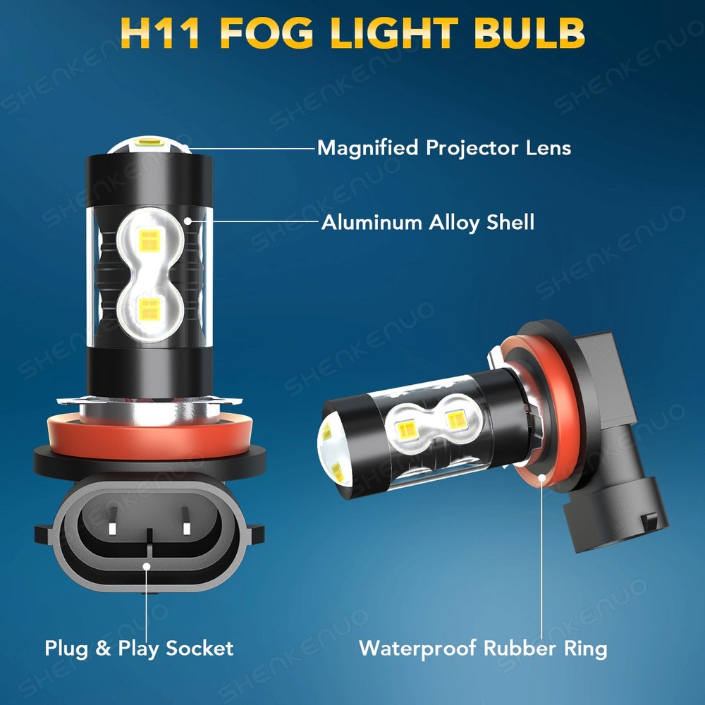 For 2014-2015 Dodge Durango 4PC 6500K LED Headlight Bulbs + Fog Lights Kit