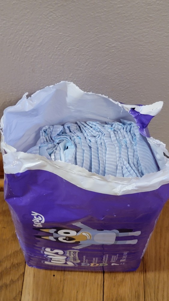 Size 7 Luvs Bluey Diapers 18 Count (Technically 17 Count)