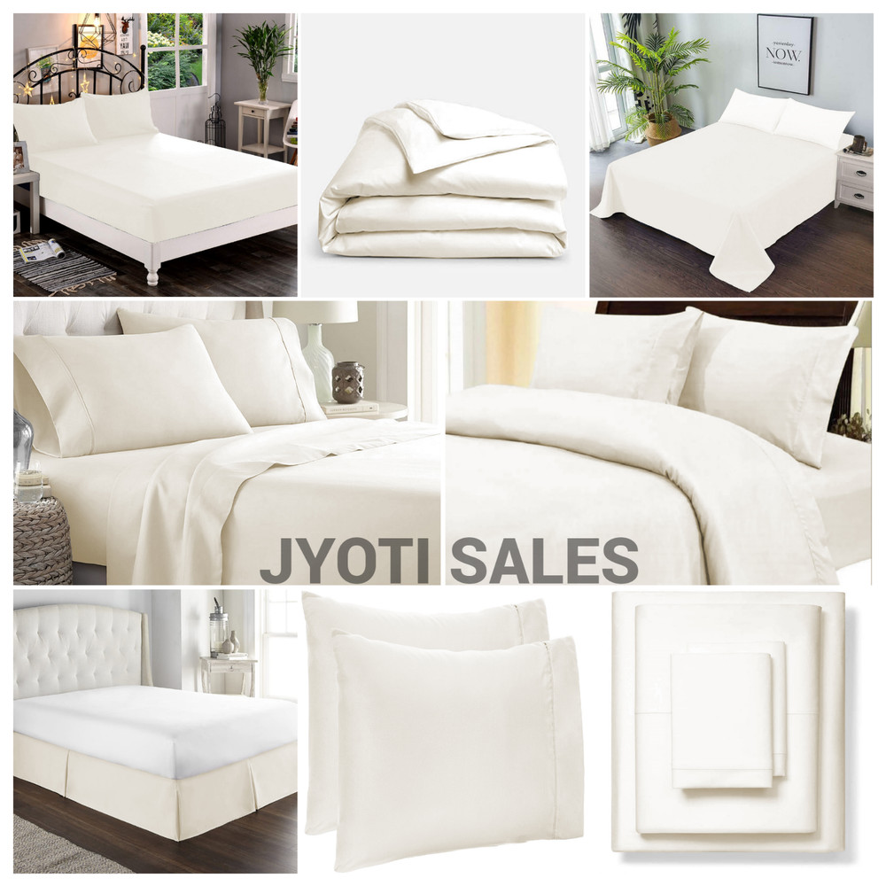 100% Egyptian Cotton 1000 Thread Count Ivory Solid Choose Sheets OR Duvet Covers