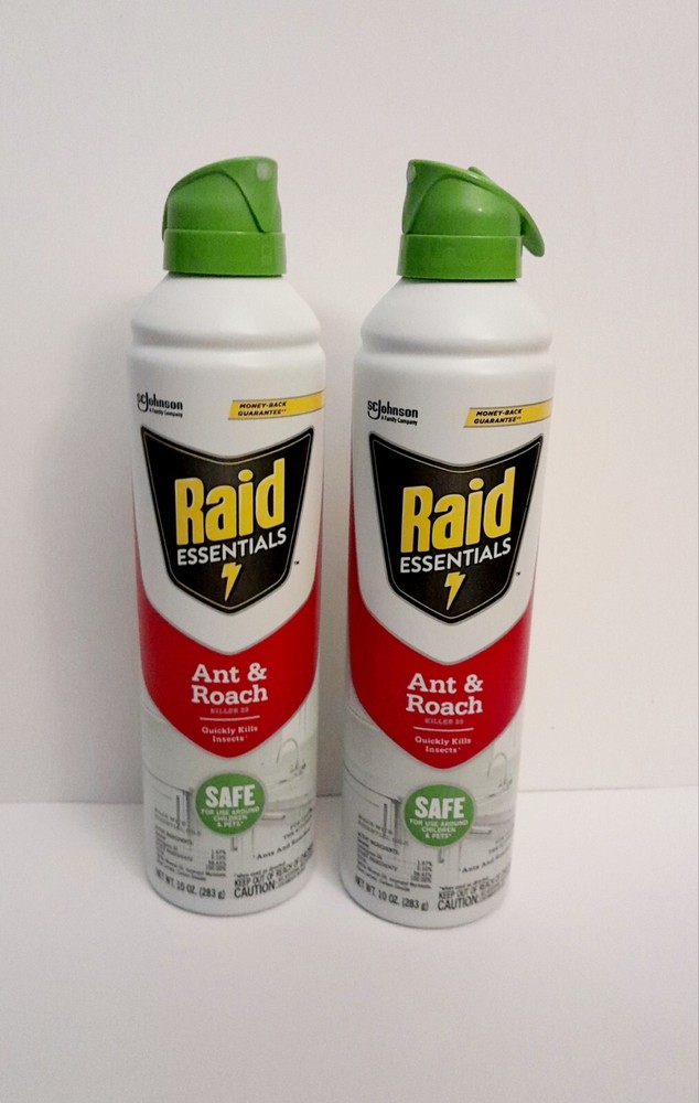 NEW 2 Pack Raid Essentials Ant/Roach Killer 10oz Child & Pet Safe, Kitchen Safe