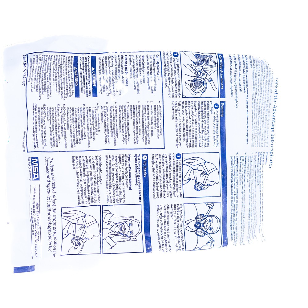 MSA Advantage 290 Half Face Mask Respirator Medium Size