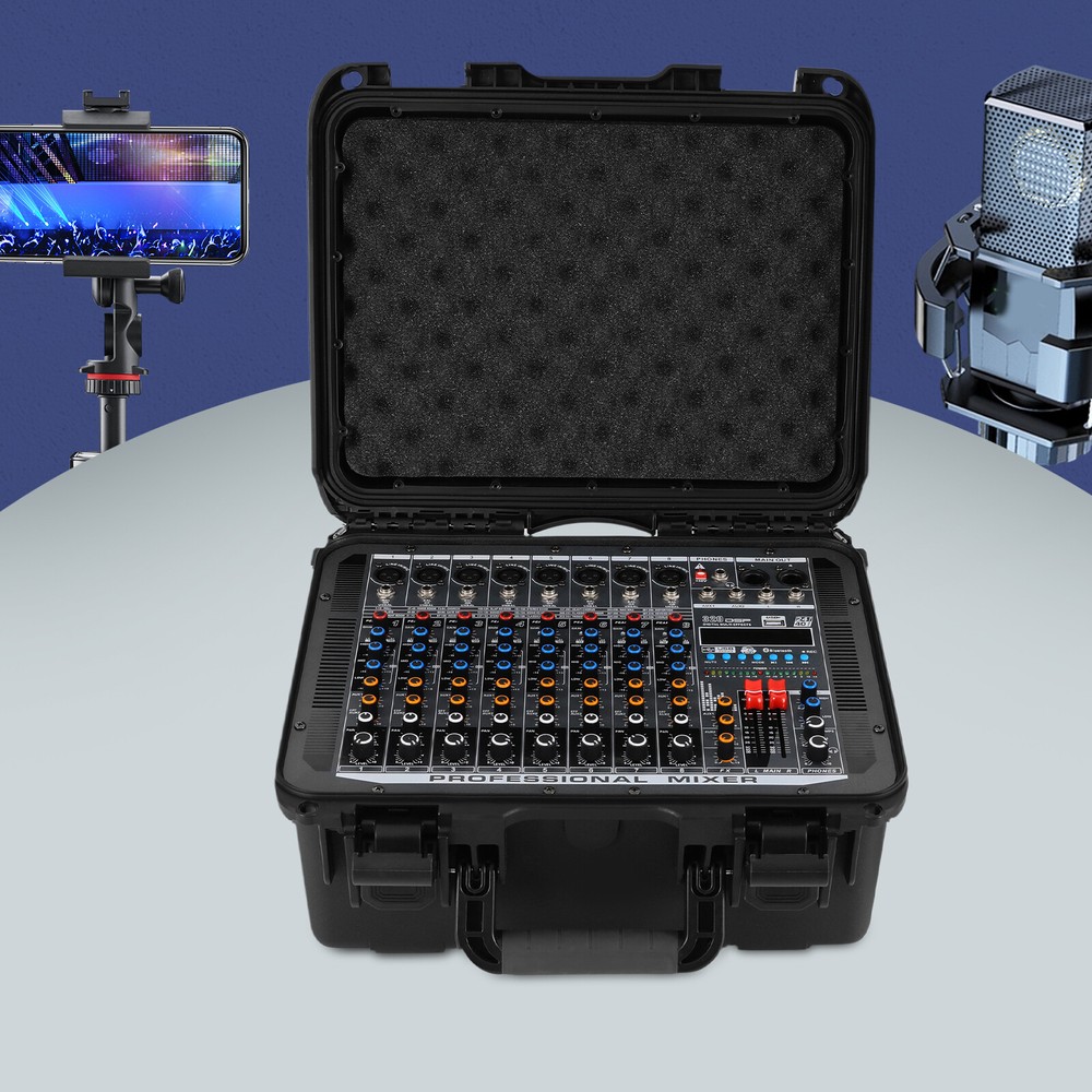 8-Channel Professional Bluetooth Live Studio Audio Mixer USB Mixing Console