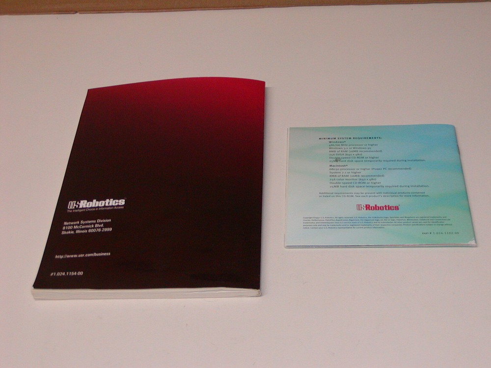 VTG 1997 US Robotics V.Everything Modem Getting Started Guide + Software CDROM