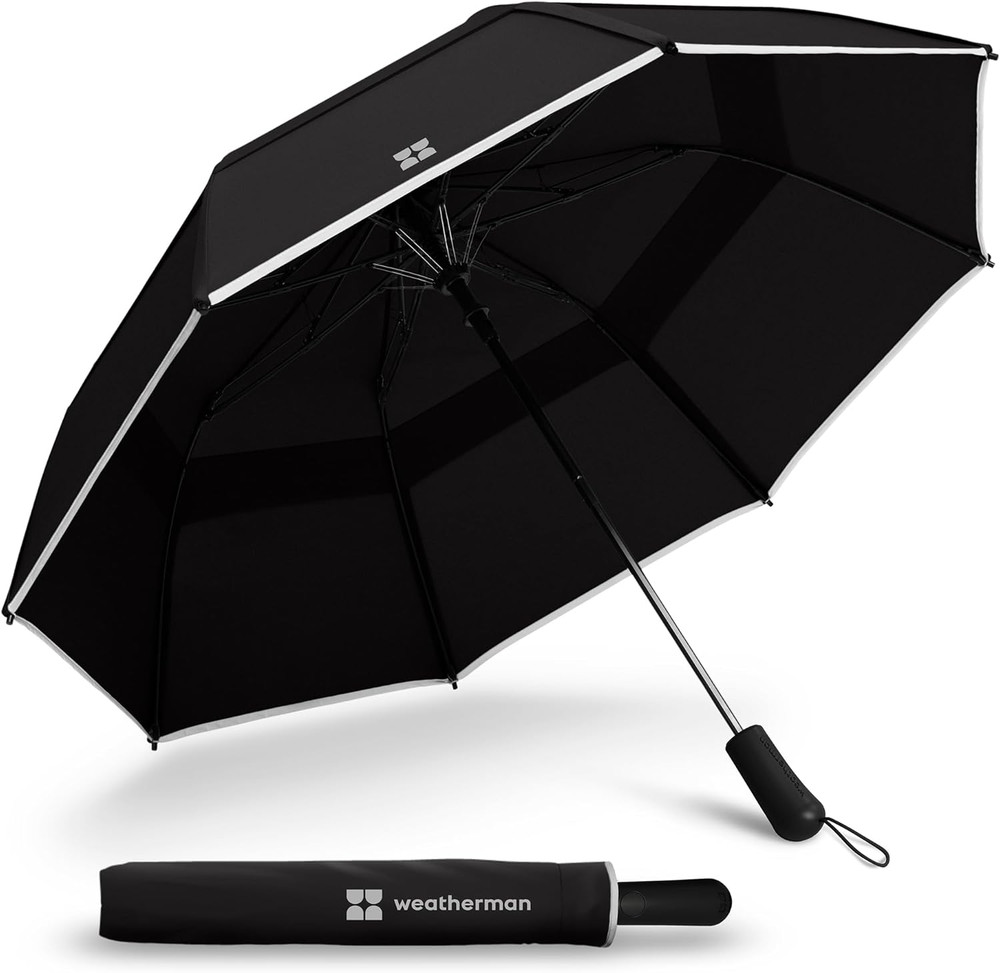 Premium Collapsible Travel Umbrella - Windproof, Compact, Easy Auto Open - Resis
