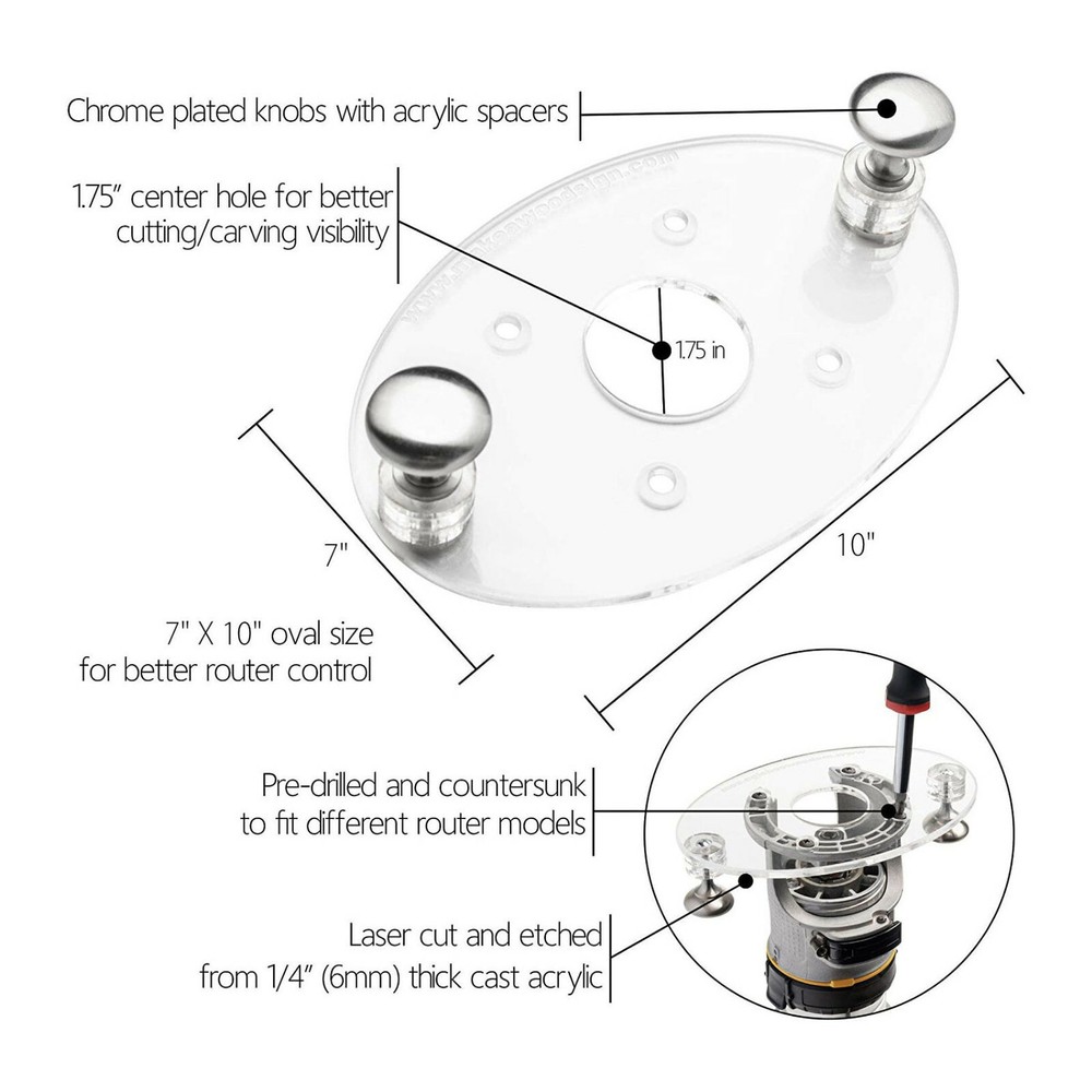 DeWalt DW618 Router Acrylic Base Plate