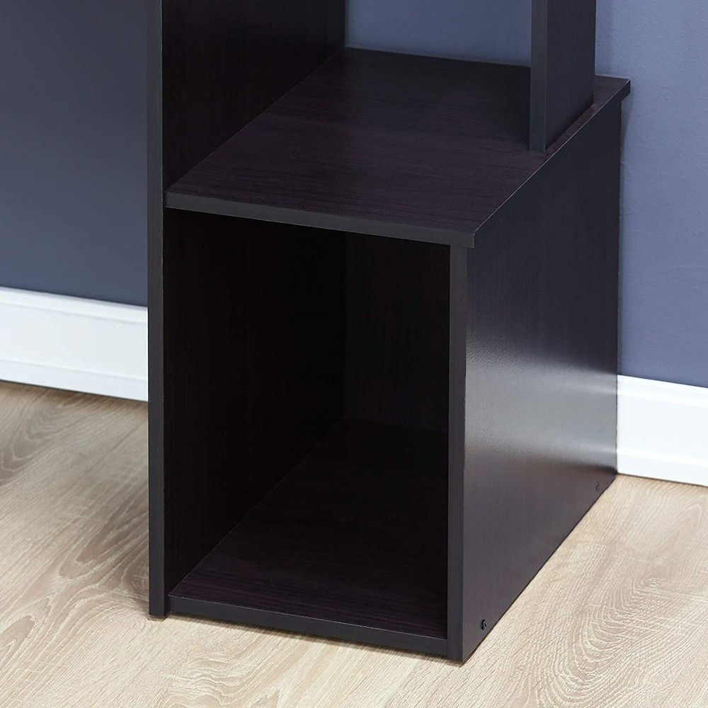 Espresso Brown Student Desk Storage Bin Laptop Computer Table Office Workstation