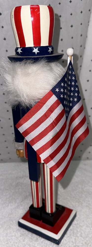 Patriotic Uncle Sam Nutcracker 2012 Flag Stars Stripes Independence Day 15”