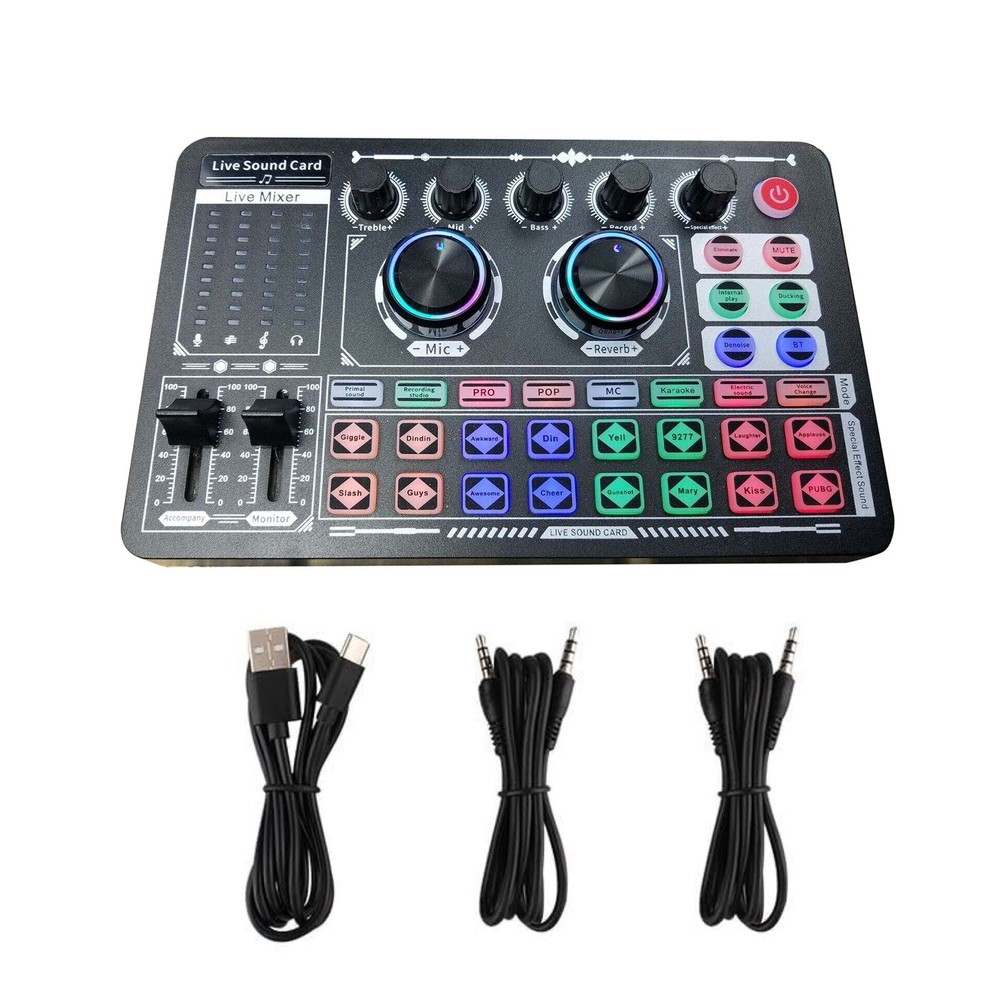F999 Professional Live Sound Card Multi-platform Live Steaming Compatibility