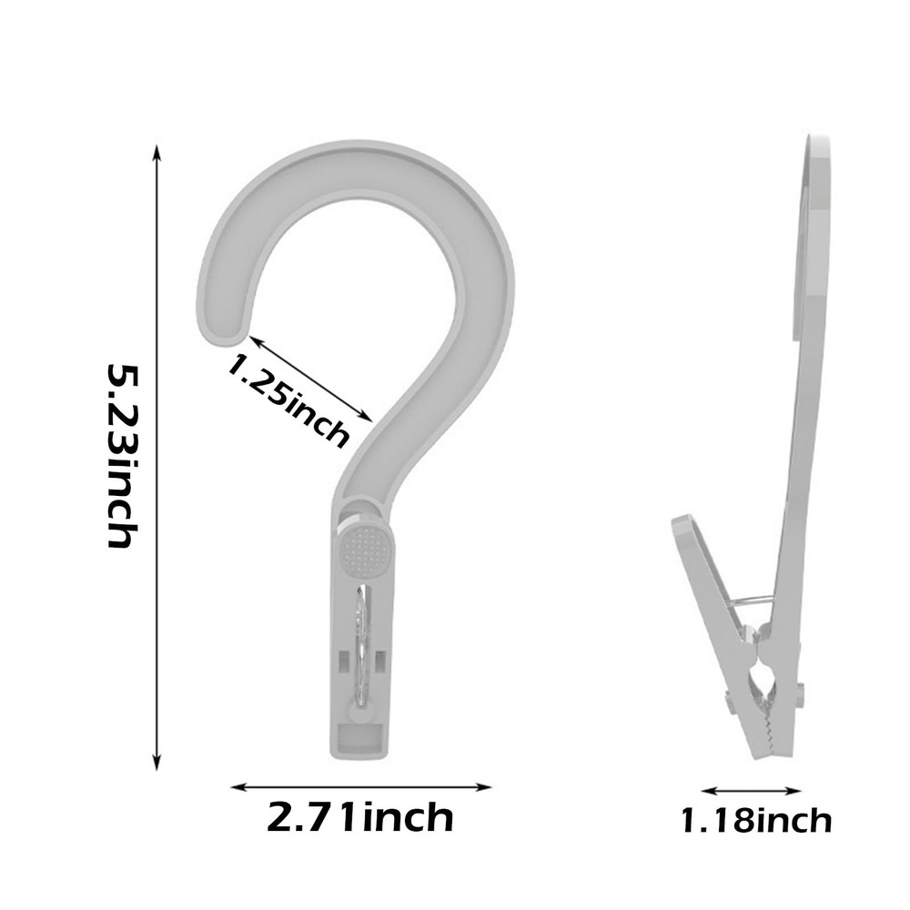 12pcs Plastic Laundry Hanger Clips Super Strong Clothes Hooks for Closet White