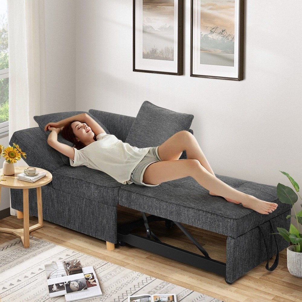 Folding Ottoman Sofa Bed Chair 4-in-1 Sleeper Sofa Adjustable Backrest Colorful*