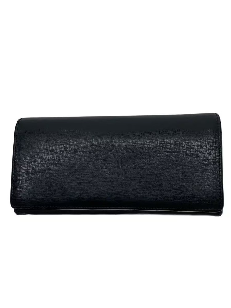 Paul Smith Long Wallet Leather Black Plain Men's